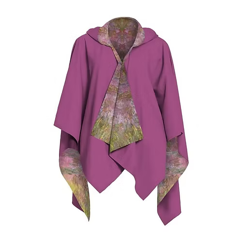 Galleria Monet's Waterlilies at Sunset Women's Reversible Rain Cape Raincoat