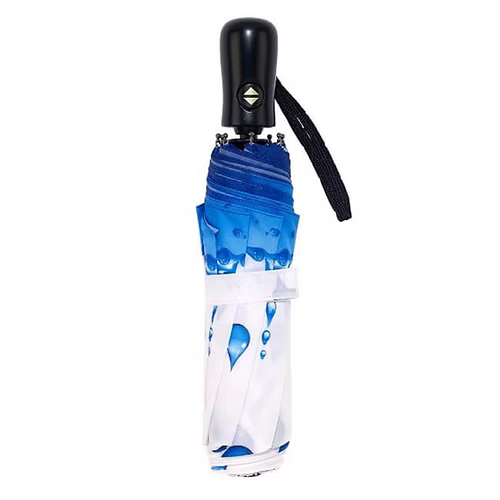 Galleria Enterprises Rainy Season Folding Umbrella, Blue/White