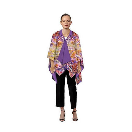 Galleria Monet's Agapanthus Women's Reversible Rain Cape Raincoat