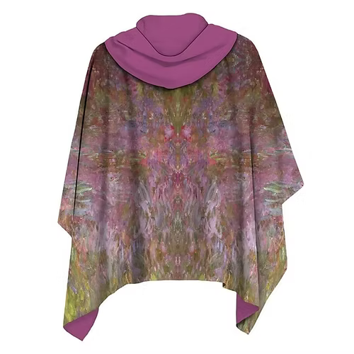 Galleria Monet's Waterlilies at Sunset Women's Reversible Rain Cape Raincoat